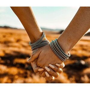 NEW Trendy Silver Guitar‎ String Bracelets Stackable Boho Statement Pieces, OS